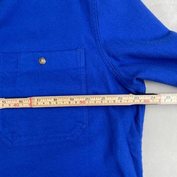 Woolrich Shirt Mens L Royal Blue Long Sleeve Button Front Pocket Archive WX0005 - Picture 4 of 8